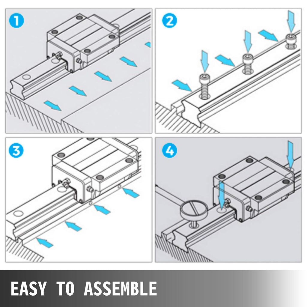 15-300mm Linear Rail with 4X Square Type Carriage Bearing Block M62954