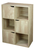6 Cube Wood Storage Shelf with Doors S34994