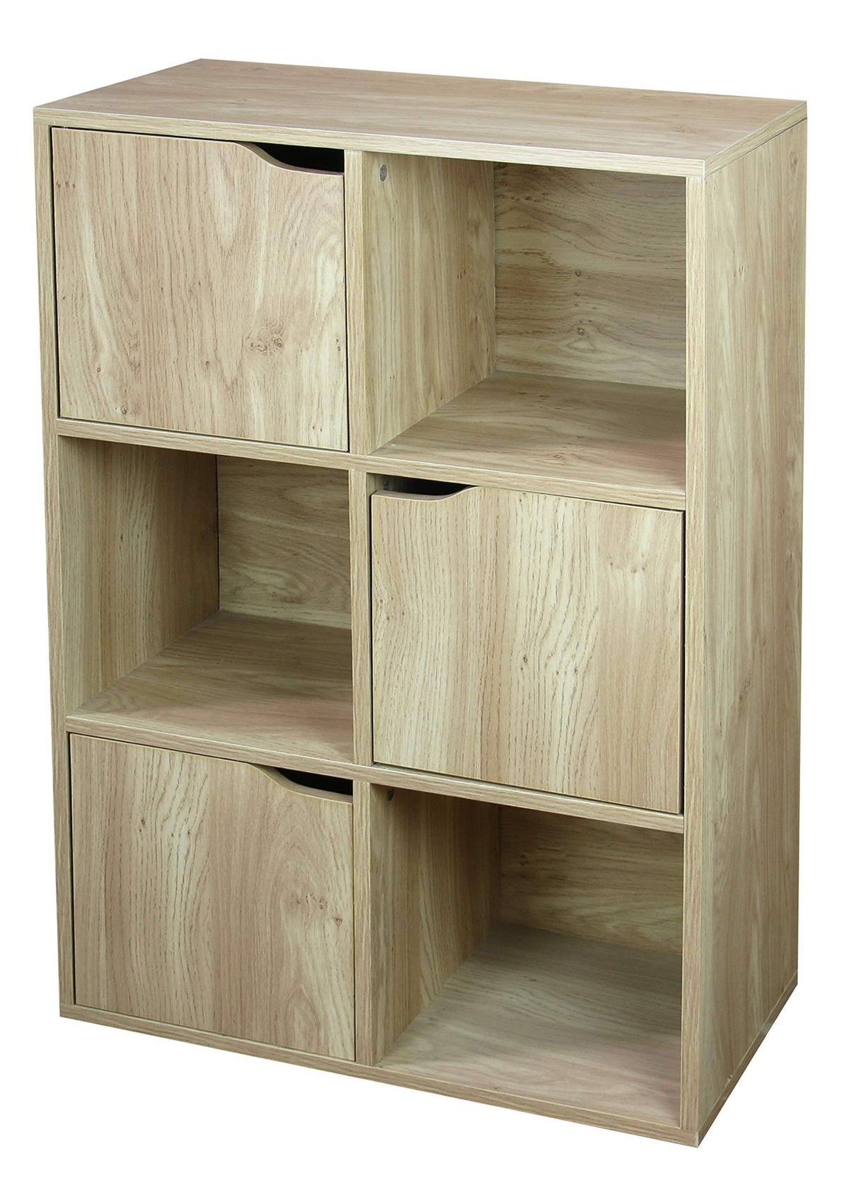 6 Cube Wood Storage Shelf with Doors S34994