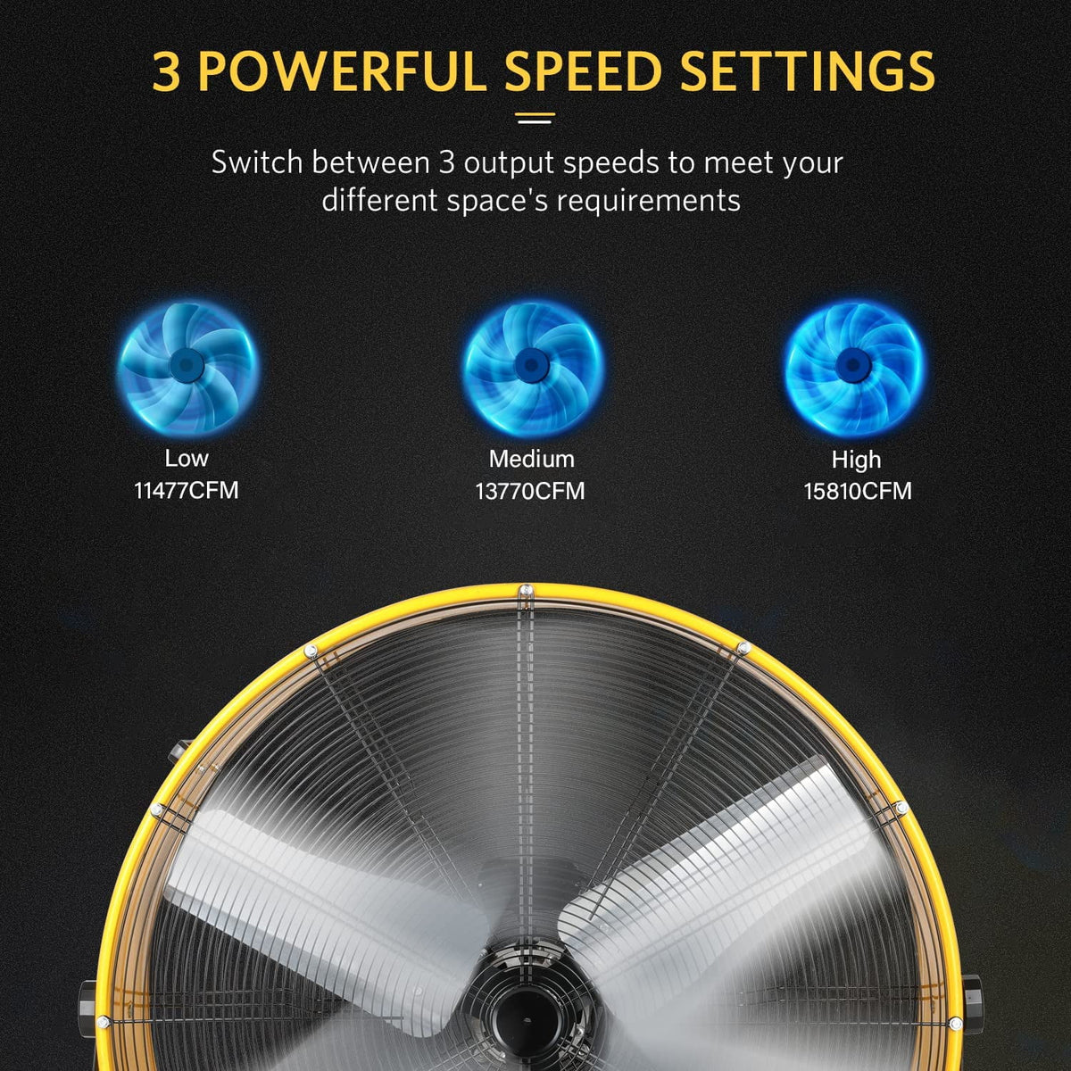 36 inch 3 Speed Metal Industrial Drum Fan X5659
