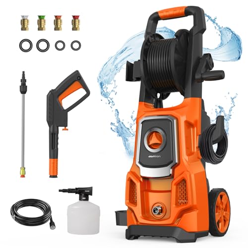 Electric Pressure Washer, 5000 Max PSI, 3.6 GPM, with Hose Reel, 4 Quick Connect Nozzles, Foam Cannon Z15179
