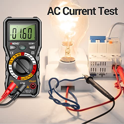 Digital Multimeter with Case, DC AC Voltmeter, Ohm Volt Amp Meter Y79558
