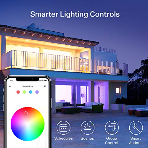 4 Count Smart WiFi Light Bulbs, Multicolor A19 9W 800 Lumens G49073