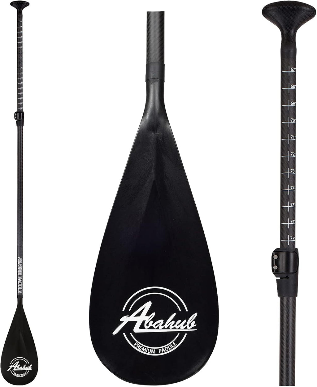 Carbon SUP Paddles, 3-Piece Adjustable Carbon Fiber Shaft 68 - 84, with Carrying Bag R71082