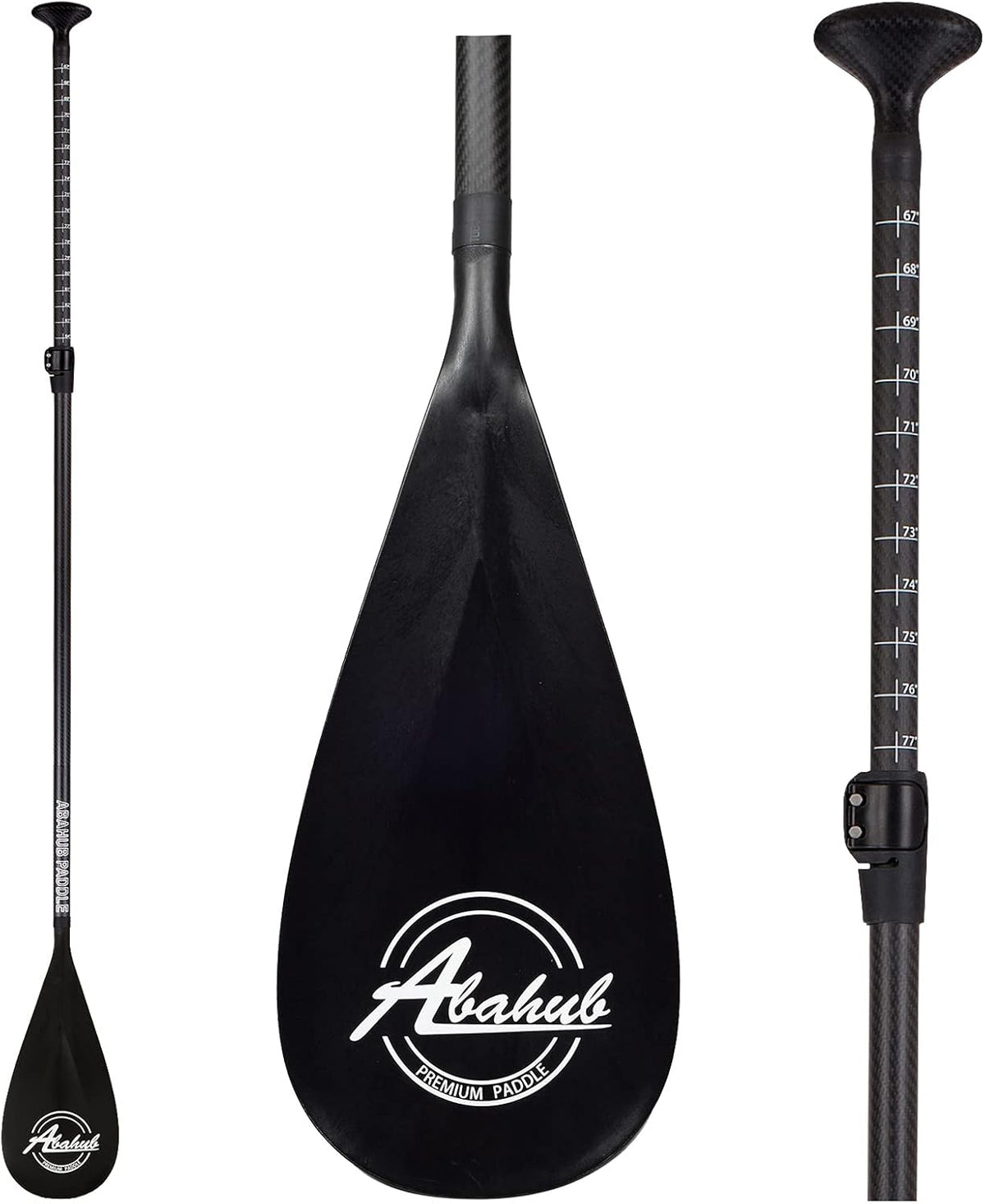 Carbon SUP Paddles, 3-Piece Adjustable Carbon Fiber Shaft 68 - 84, with Carrying Bag R71082