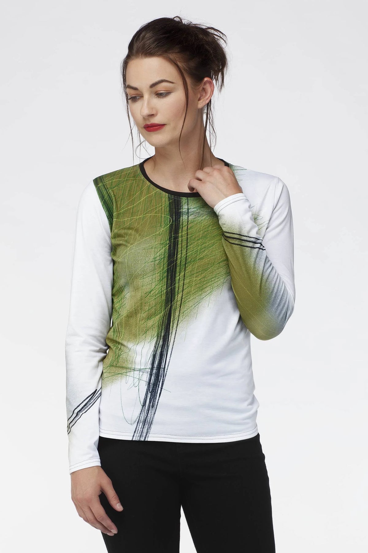 Verdant Scribble Knit Top W471