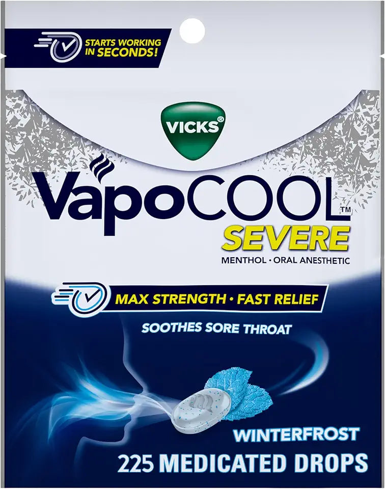 Max Strength Menthol Sore Throat Drops Winterfrost 225ct W17111
