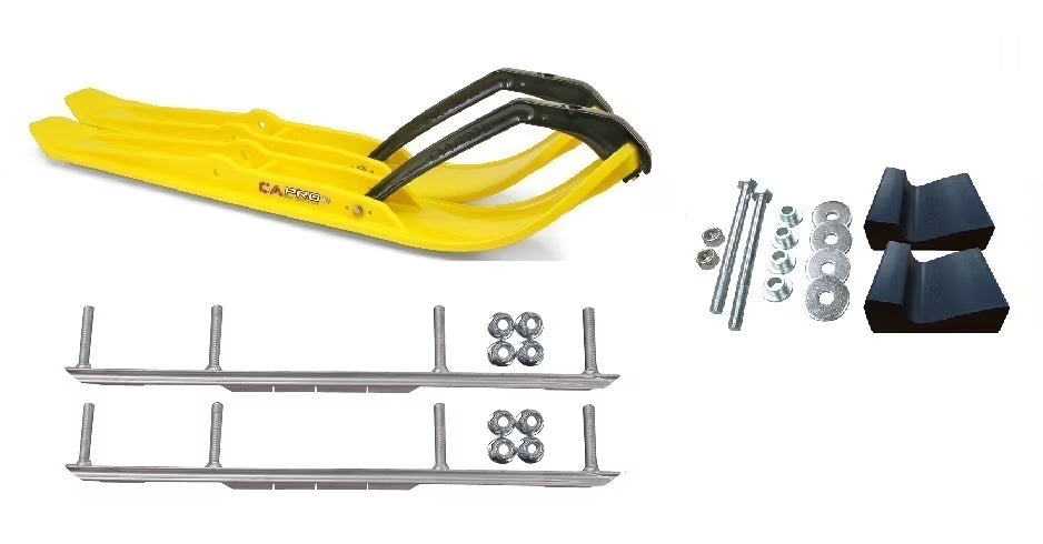 Yellow XPT Snowmobile Skis Complete Kit D173537