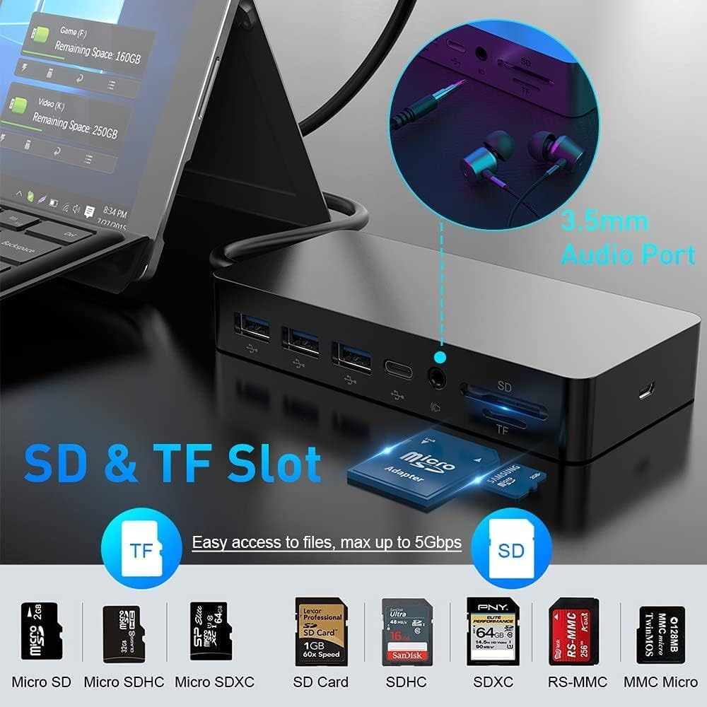 Surface Pro Docking Station 12 in 1 4K Display F130900