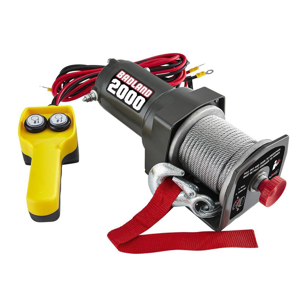 2000 lb Utility Trailer Winch with Steel Rope N371