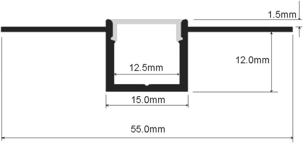 Trimless Drywall LED Channel with Clip-in Diffusers and End Caps for LED Strip Lights R5865