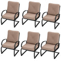 Red Patio Bistro Chairs with Removable Cushion Seat, Metal Frame B949