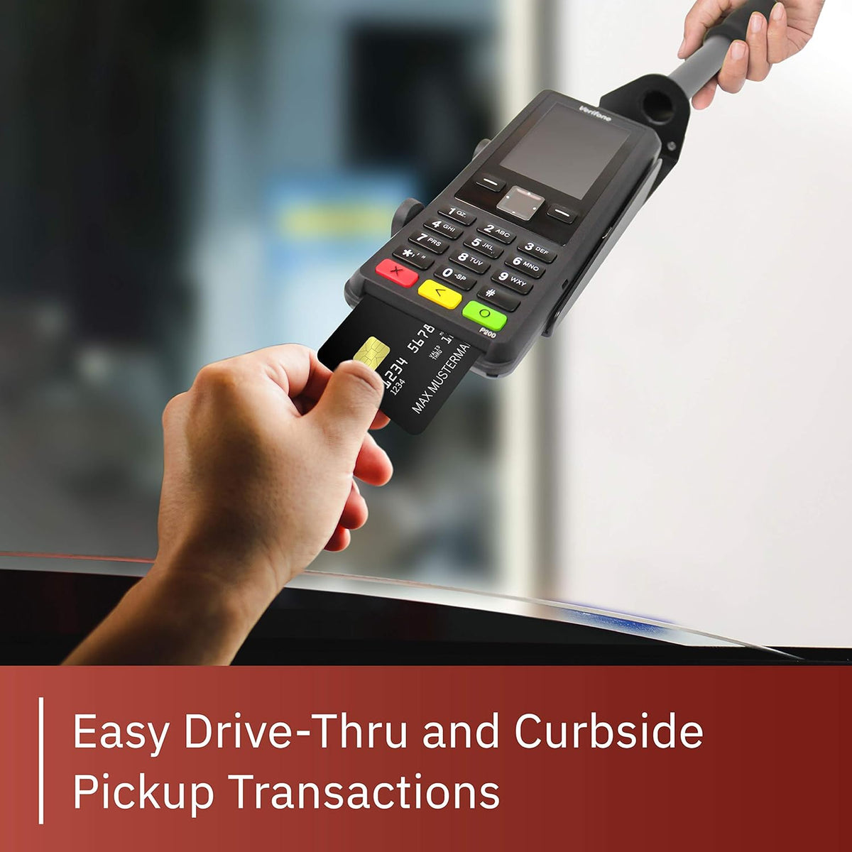 Black Drive-Thru Handheld Mount for Verifone P200 PIN Pad R17802