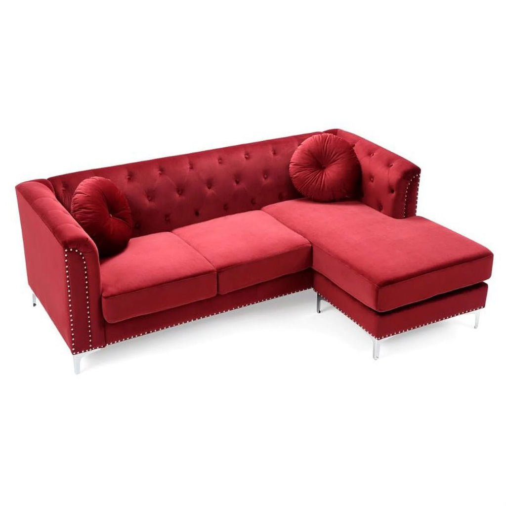 Velvet Sofa Chaise and Chair 2-Piece Set S876773