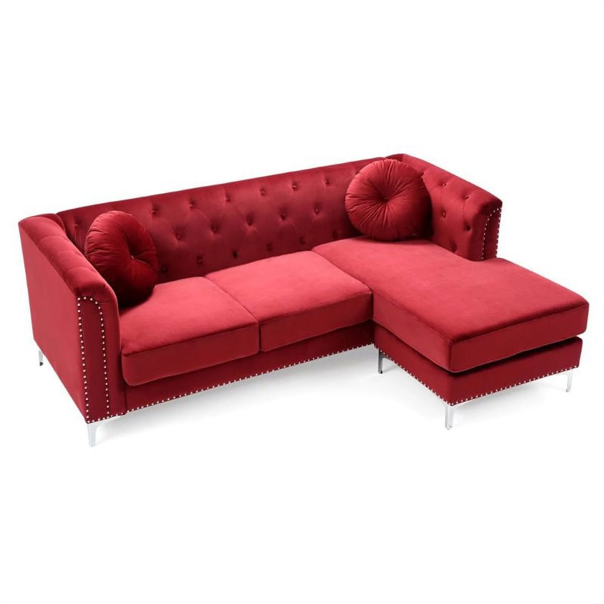 Velvet Sofa Chaise and Chair 2-Piece Set S876773