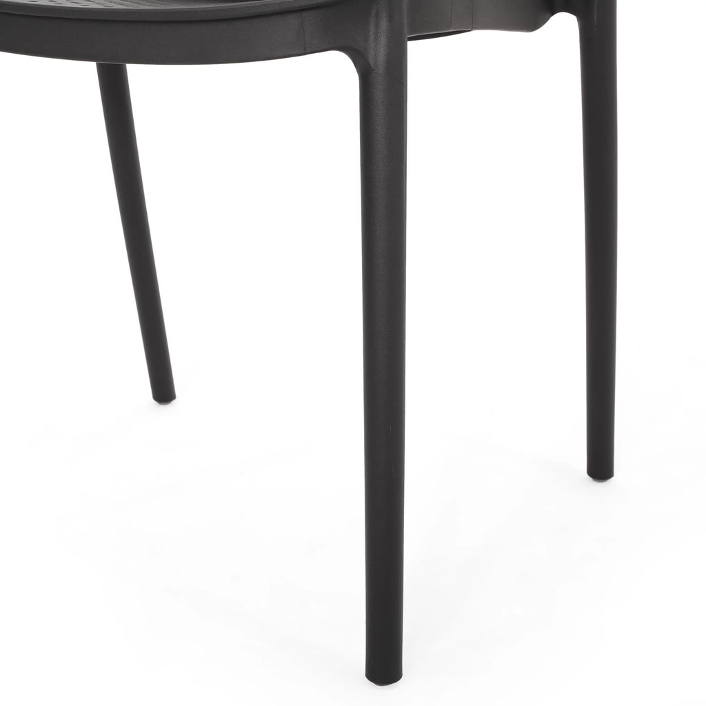 White Plastic Patio Dining Chair Set of 2 O991456
