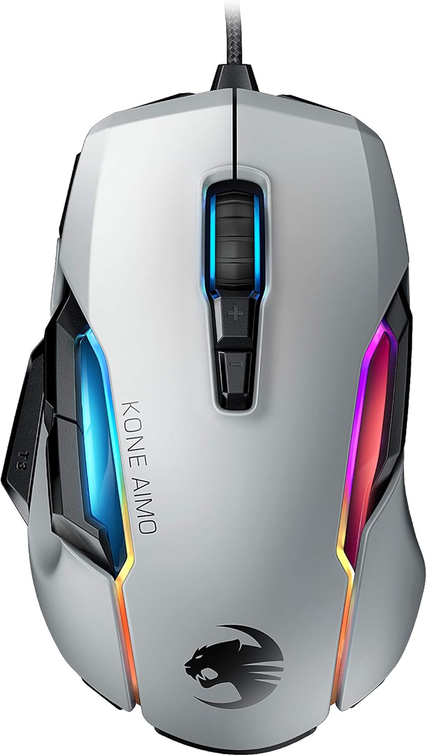 White Ergonomic Wired Gaming Mouse with RGB Lighting O5802