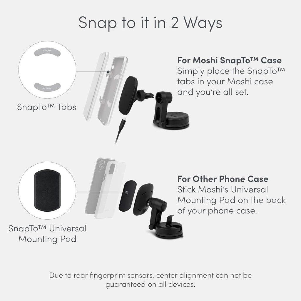 Magnetic Car Phone Holder with Wireless Charging, 10W Max, Pack of 2 A1636