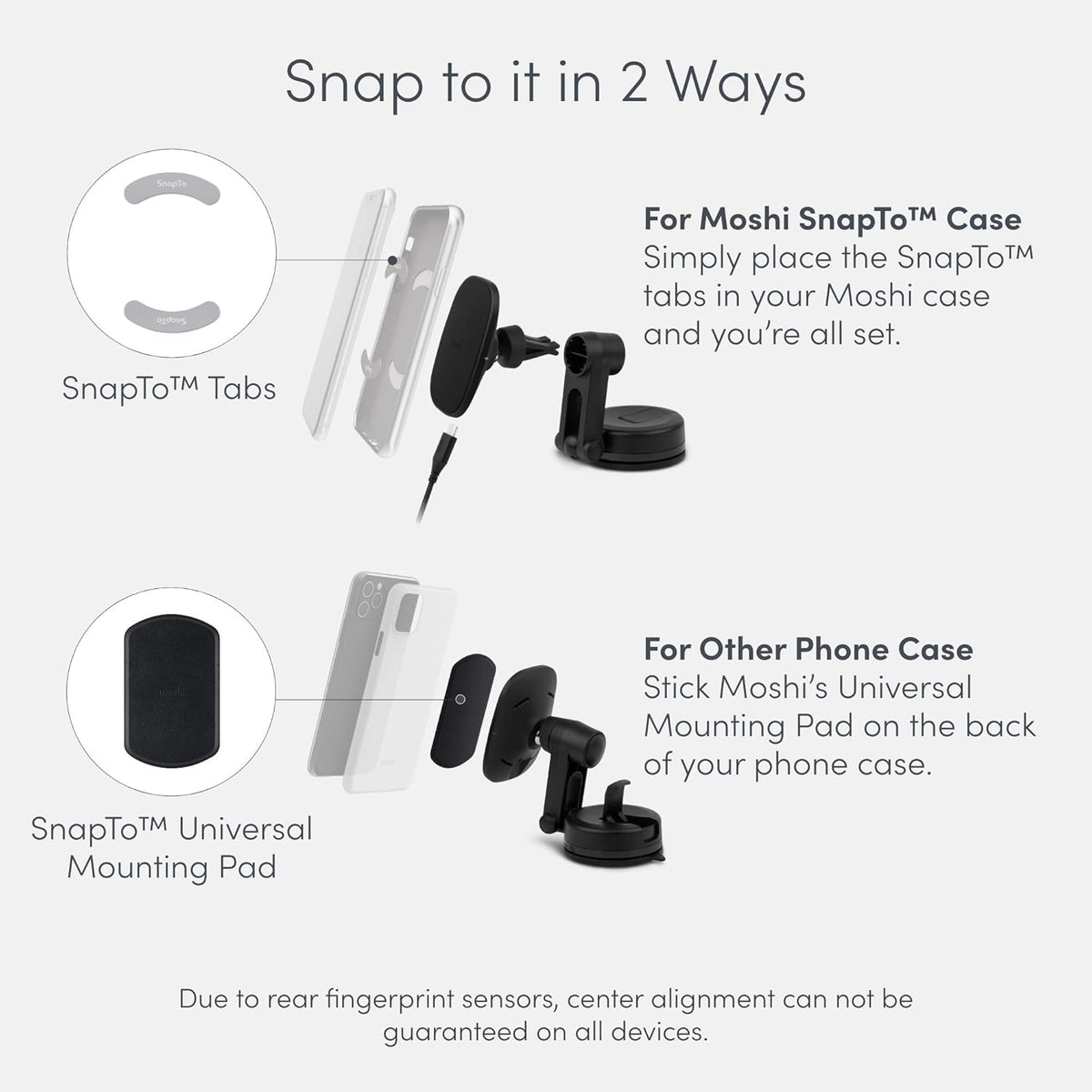 Magnetic Car Phone Holder with Wireless Charging, 10W Max, Pack of 2 A1636