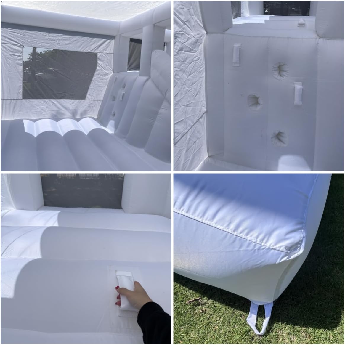 White 15FTx13FT Oxford Cloth Inflatable Bounce House with Slide Ball Pit L824241