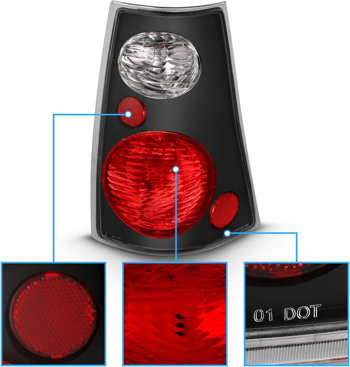 Black Replacement Brake Tail Lights Set B656208