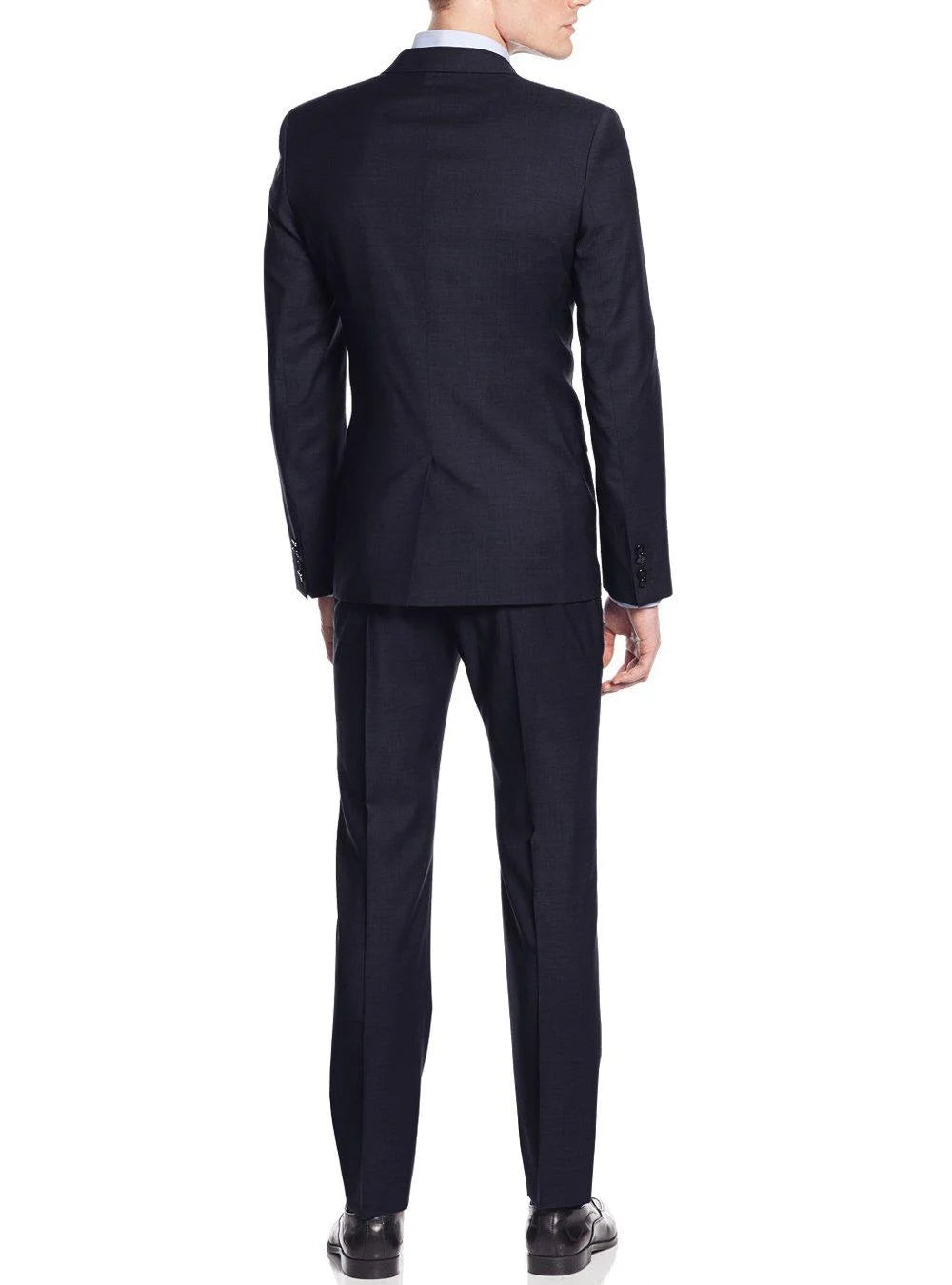 Navy Men's Two Button 2 Piece Suit Jacket Q575986