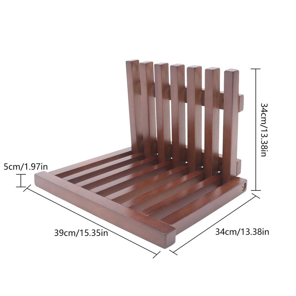 Wall-Mounted Folding Wood Shower Seat Q826