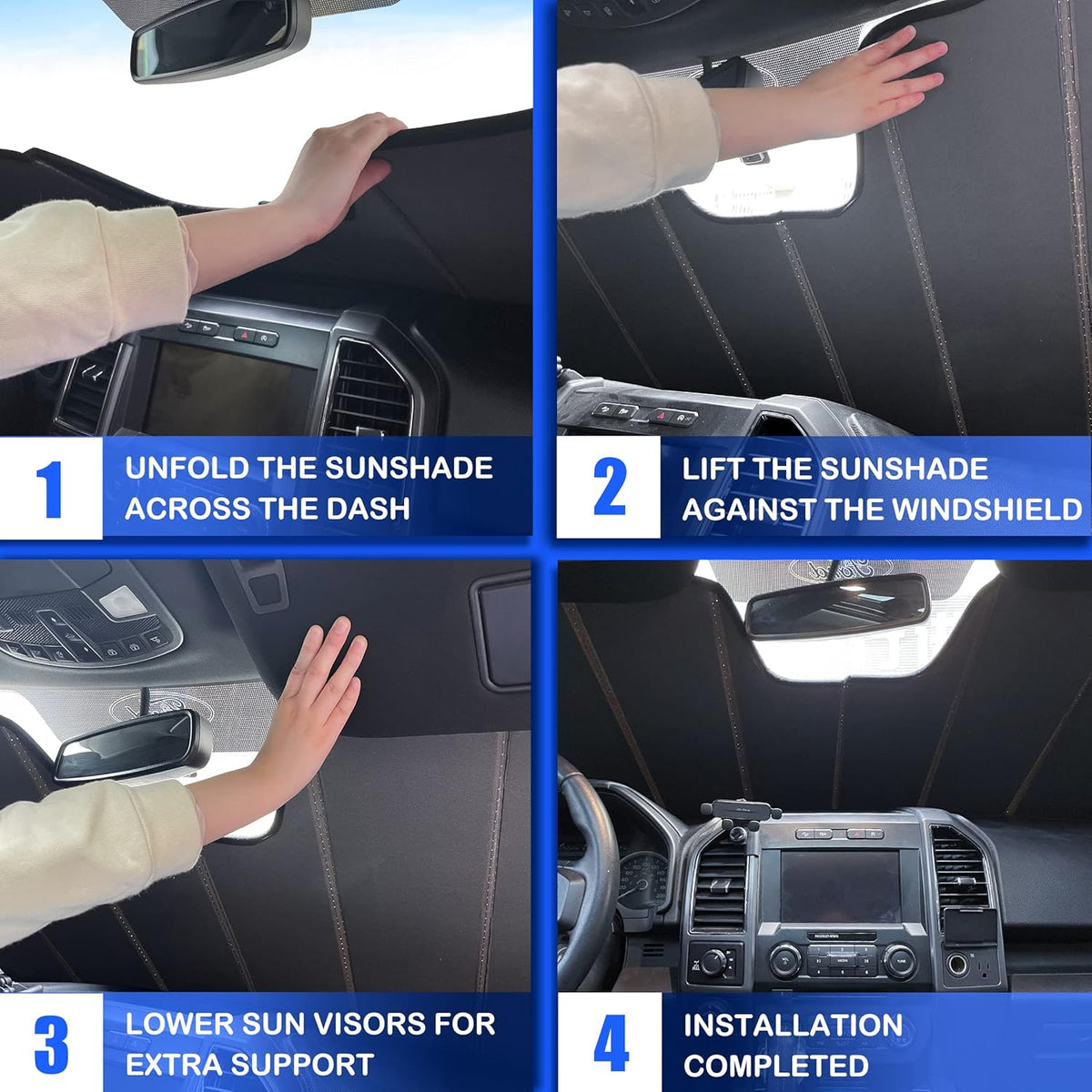 Front Windshield Sun Shade Pack of 2 Y3008