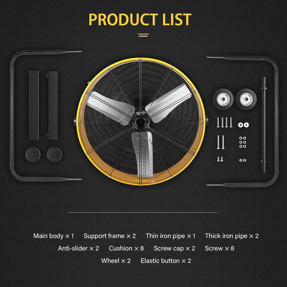 36 inch 3 Speed Metal Industrial Drum Fan X5659