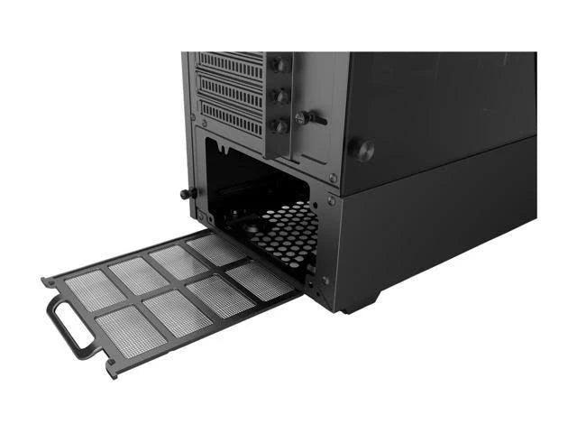 Black Compact EATX Mid-Tower Case with Tempered Glass and Digital RGB B9783