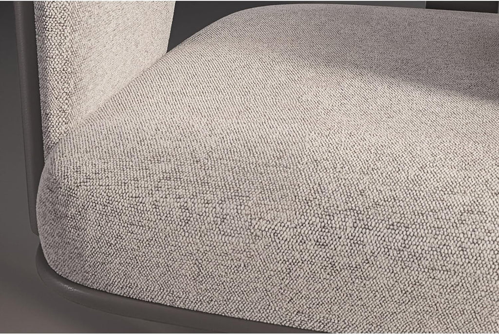 White Bouclé Fabric Task Chair Z6364
