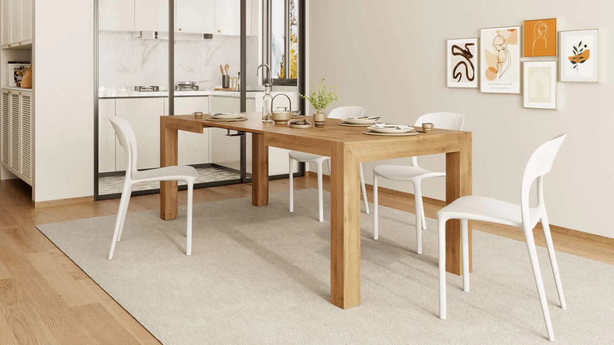 Extendable Dining Table Rustic Oak Z867