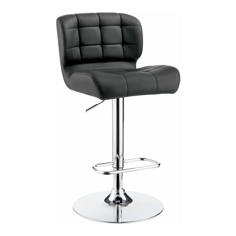 Gray Faux Leather Adjustable Barstool Set of 2 J459