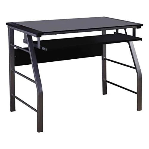 Glass and Metal Computer Workstation Desk J57587
