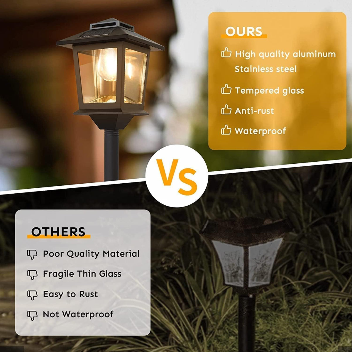 63" Aluminum Solar Lamp Post Lights Outdoor 2 Pack and 2 in 1 Outdoor Solar Lamp Post Light with Planter E74836
