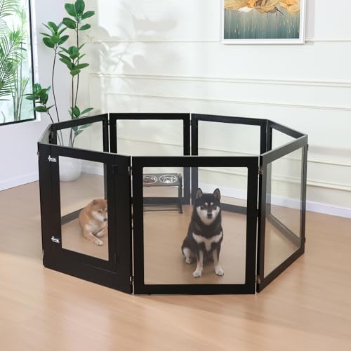 White 6 Panel Acrylic Dog Playpen with Door Z739