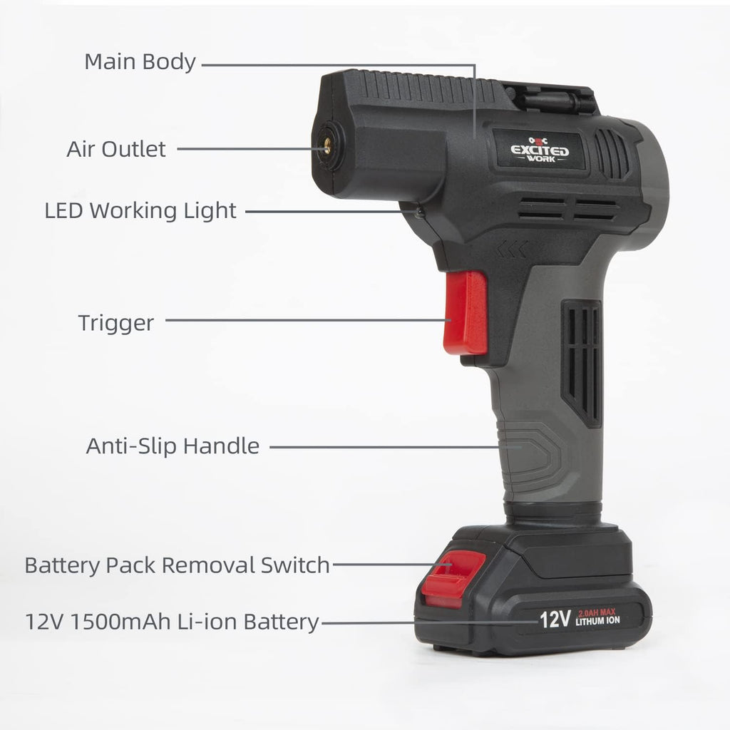 12V Portable Wireless Tire Inflator Air Compressor Y500