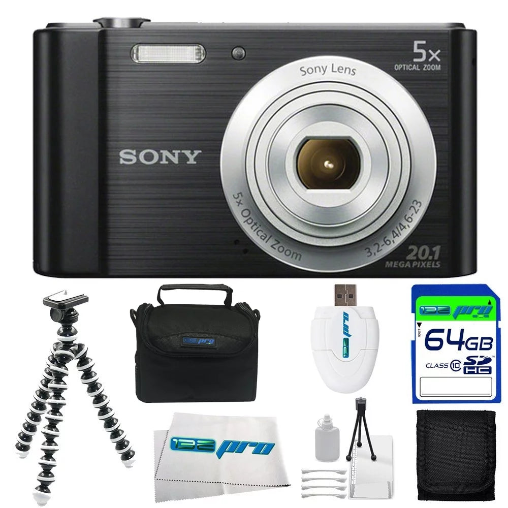 Black Digital Camera with 64GB Accessory Bundle X303787