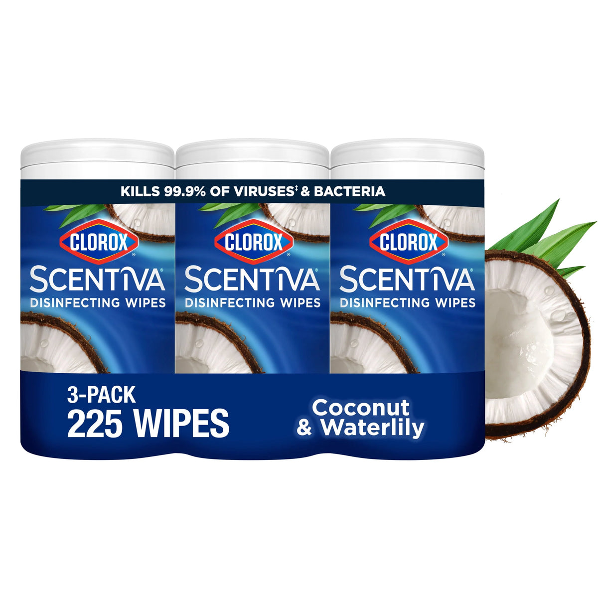 Coconut and Waterlily Cleaning Wipes 225 Count 3 Pack M405853