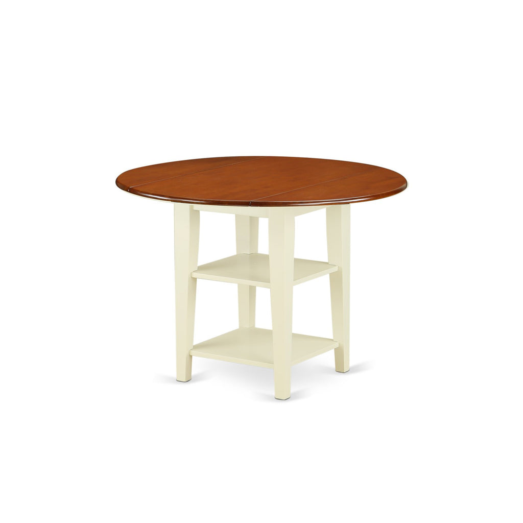 3-piece Dining Set with Wood Seat in Black/Cherry P80382