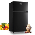 3.2 Cubic Feet Retro Dual Door Mini Fridge with Freezer F328546