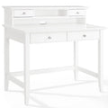 White Writing Desk with Hutch B11098