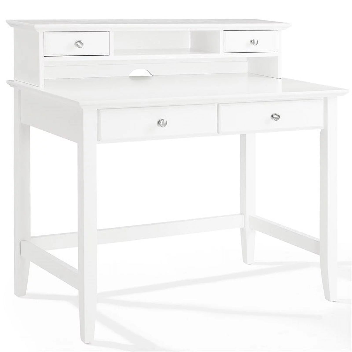 White Writing Desk with Hutch B11098