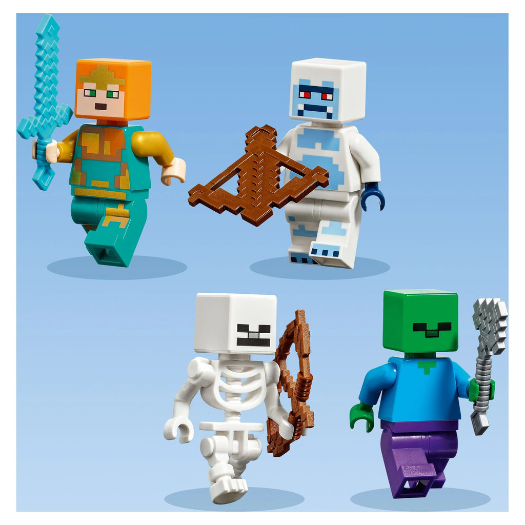 Minecraft Ice Castle Toy with Zombie and Skeleton Figures J516