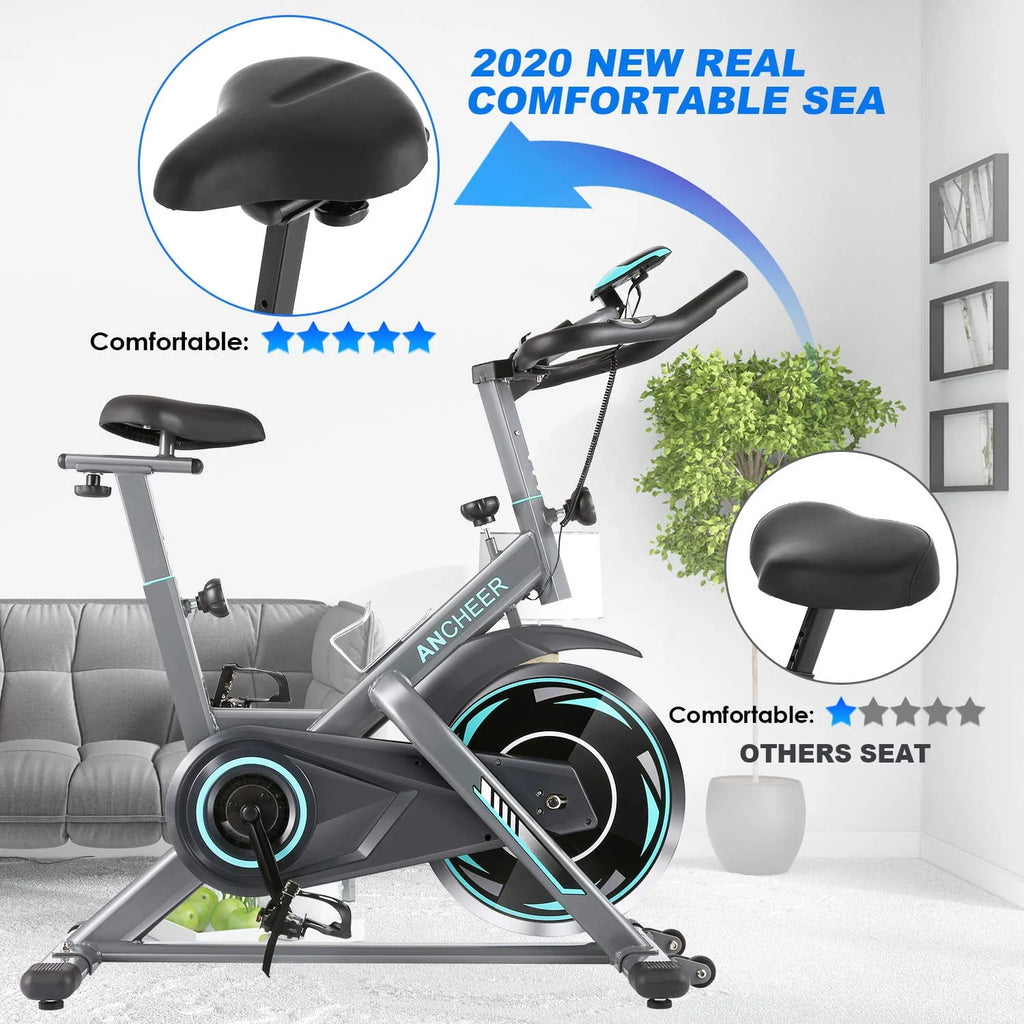 Indoor Exercise Bike with LCD Monitor and 330 lbs Weight Capacity R149