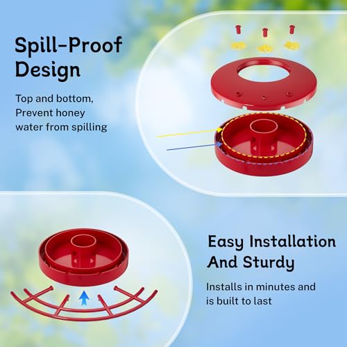 Smart Hummingbird Feeder with Camera Solar-Powered, AI Identify, Cloud Storage, HD Video (20 Ounces) Y81098