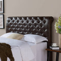 Brown Bonded Leather Rolled Tufted Headboard F645