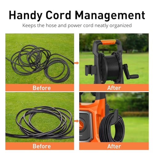 Electric Pressure Washer, 5000 Max PSI, 3.6 GPM, with Hose Reel, 4 Quick Connect Nozzles, Foam Cannon Z15179