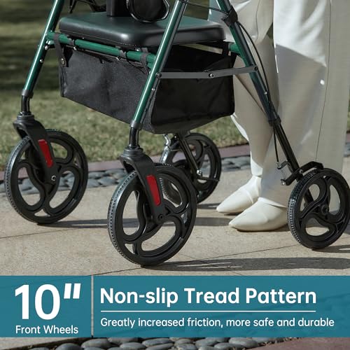 Green Rollator Walker with 10" Wheels L280216