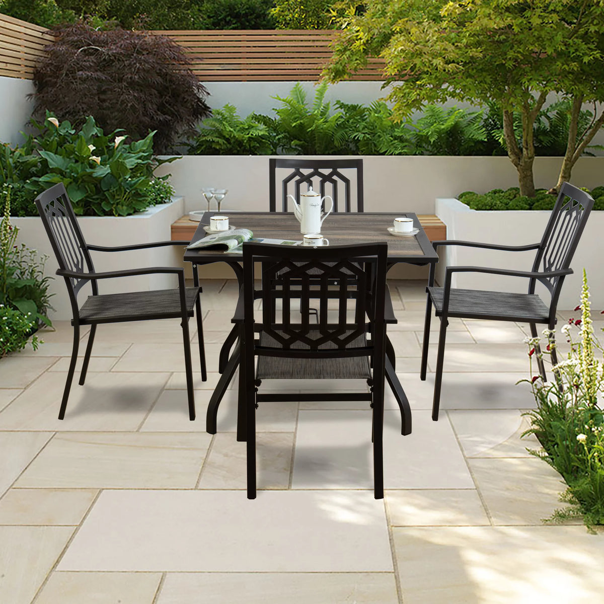 Outdoor Patio Dining Table 37" x 37" Brown P56348